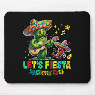 Let's Fiesta Mexico Fiesta Taco Guitar Cactus Cinc Mouse Mat