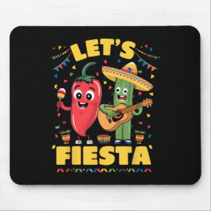 Let's Fiesta Mexico Fiesta Taco Guitar Cactus Cinc Mouse Mat