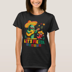 Let's fiesta mexico fiesta taco guitar cactus cinc T-Shirt