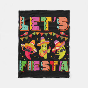 Let's Fiesta Mexico Fiesta Taco Guitar Cinco De Ma Fleece Blanket