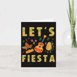 Lets Fiesta Nacho Guitar Avocado Funny Cinco De Ma Card