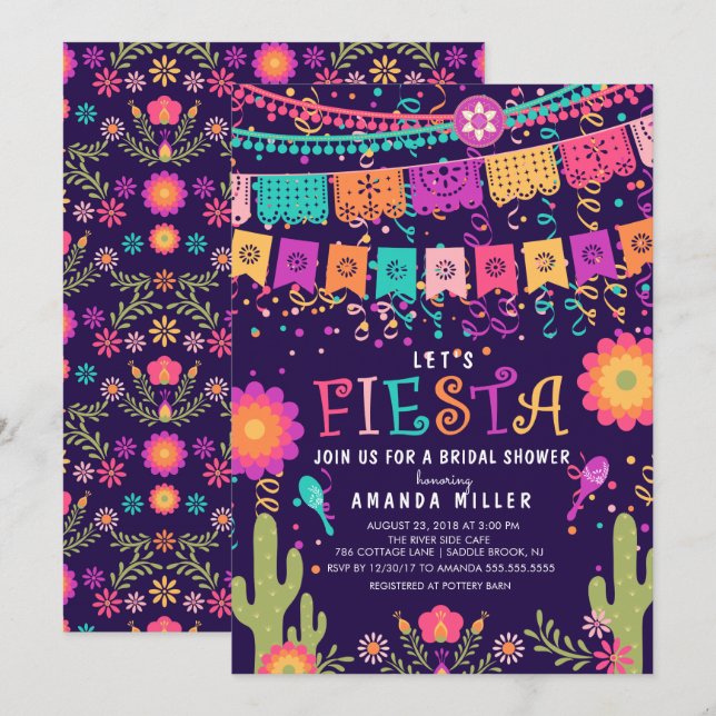 Let's Fiesta Party | Bridal Shower Invitation (Front/Back)