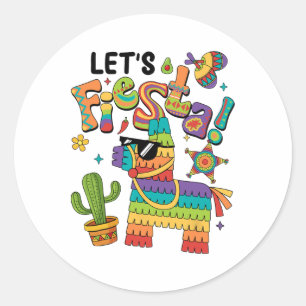 Let's Fiesta Pinata Cinco De Mayo Party Mexican Me Classic Round Sticker