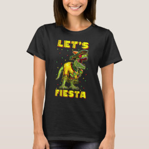Lets Fiesta Rex Tyrannosaurus Poncho Hat Cinco De T-Shirt