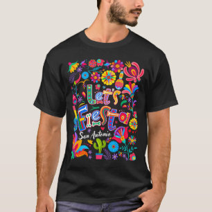 Let's fiesta san antonio floral funny cinco de T-Shirt