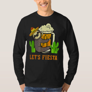 Let's Fiesta Sloth Beer Drinking Cinco De Mayo Mex T-Shirt