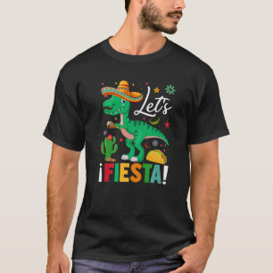 Let's Fiesta Sombrero Dinosaur T Rex Mexican Cinco T-Shirt