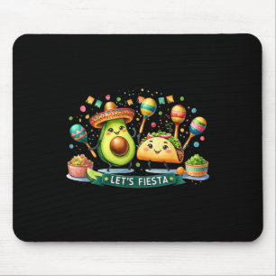 Let's Fiesta Taco Avocado Funny Cinco De Mayo Mexi Mouse Mat