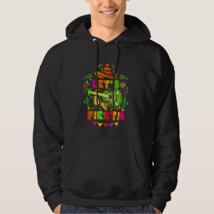Lets Fiesta Taco Guitar Avocado Sombrero Cinco De Hoodie