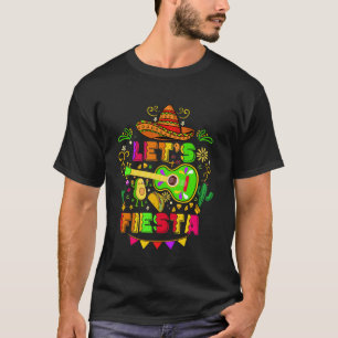 Lets Fiesta Taco Guitar Avocado Sombrero Cinco De T-Shirt
