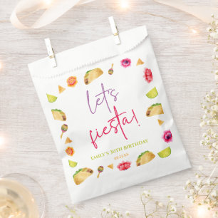 Let's Fiesta Taco Mexican Fiesta Birthday Party Favour Bags