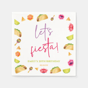 Let's Fiesta Taco Mexican Fiesta Birthday Party Napkin