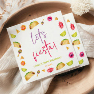Let's Fiesta Taco Mexican Fiesta Birthday Party Napkin