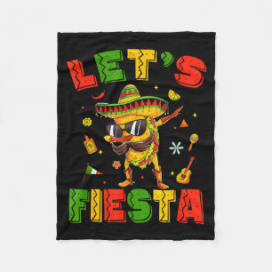 Let's fiesta tacos dabbing cinco de mayo mexican fleece blanket