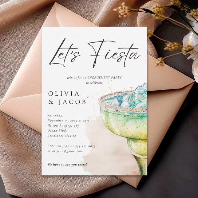 Let's Fiesta Tequila Engagement Party Invitation (Creator Uploaded)