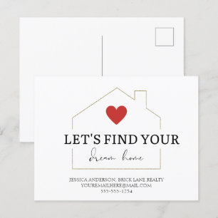 Let's Find Your Dream Home Real Estate Marketing Postcard