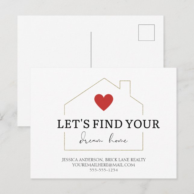 Let's Find Your Dream Home Real Estate Marketing Postcard (Front/Back)