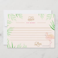 LET'S FLAMINGLE BABY SHOWER FLAMINGO ADVICE CARD