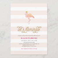 LET'S FLAMINGLE BABY SHOWER FLAMINGO INVITATION