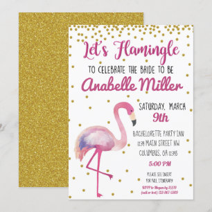 Let's Flamingle Bachelorette Invite