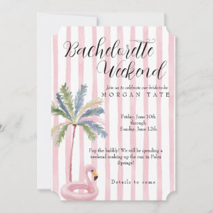 Lets flamingle bachelorette weekend invitation