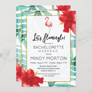 Let's Flamingle Bachelorette Weekend Invitation
