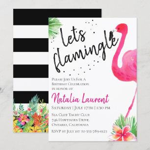 Let's Flamingle Birthday Party Invitation