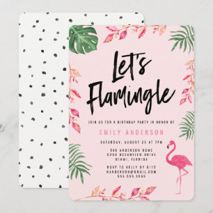 Let's Flamingle Birthday Party Invitation