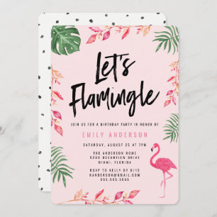 Let's Flamingle Birthday Party Invitation