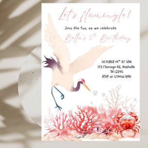 Let's Flamingle! Flamingo Birthday Party for Girls Invitation