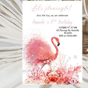 Let's Flamingle! Flamingo Birthday Party Invitation