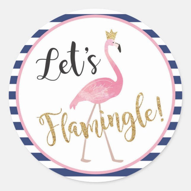 Let's Flamingle! Flamingo Sticker (Front)