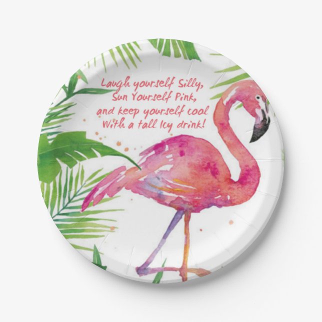 Let's Flamingle Paper Plate (Front)