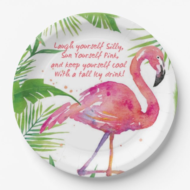Let's Flamingle Paper Plate (Front)