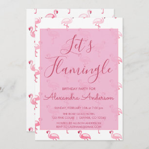 Let's Flamingle - Pink Flamingo Summer Birthday Invitation