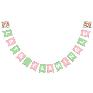 Let's Flamingle Pink Girl Tropical Birthday Party  Bunting