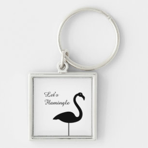 Let's Flamingle White Flamingo Keychain