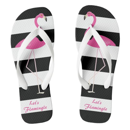 pink flamingo flip flops