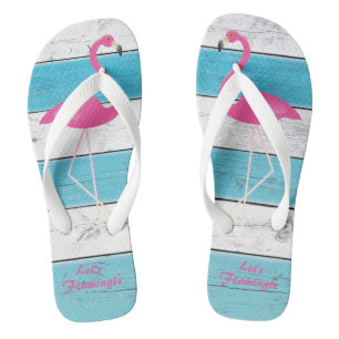 Let's Flamingo Flip Flops in Turquoise