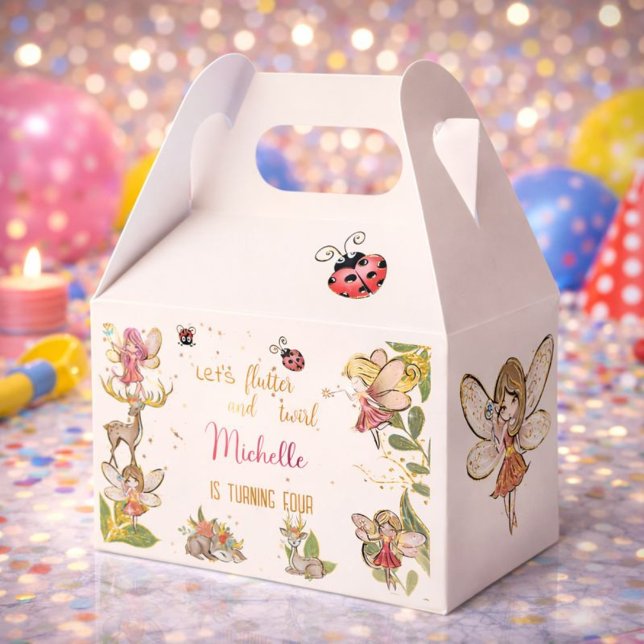 Let's flutter and twirl, fairy garden birthday favour box (Creator Uploaded)