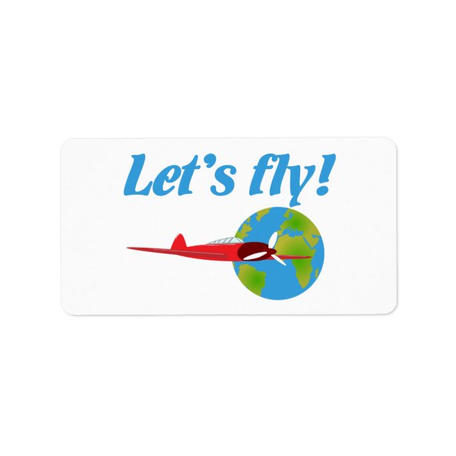 Let's fly label (Front)