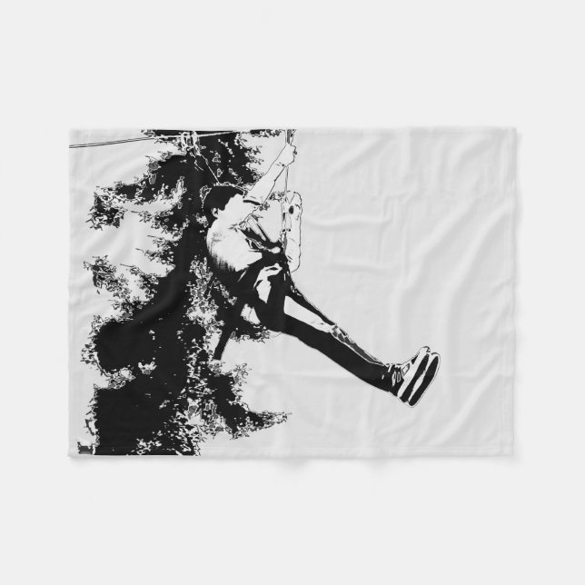 Lets Fly! - Ziplining Run Fleece Blanket (Front (Horizontal))