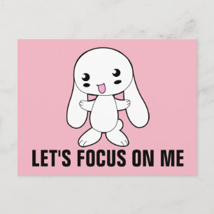 LET'S FOCUS ON ME RUDE BUNNY POSTCARDS