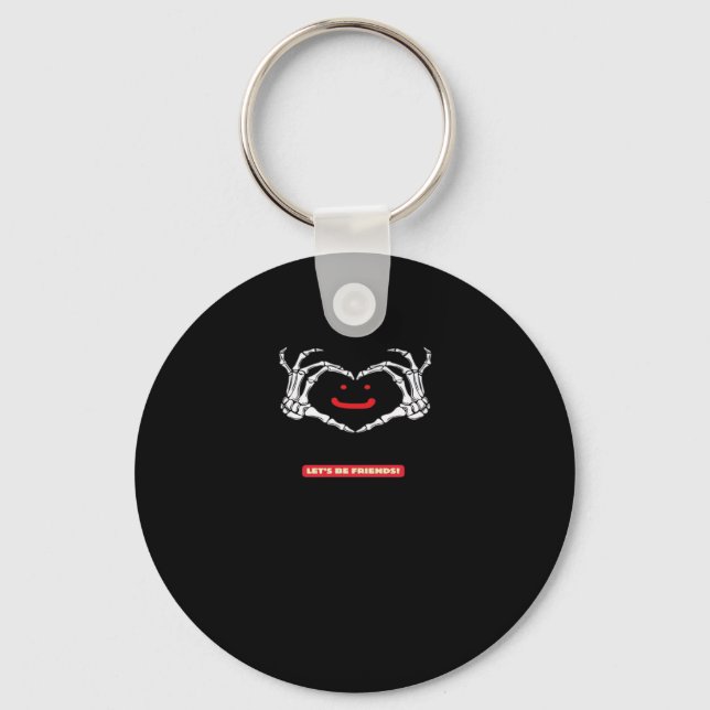 Let's Friends! Classic Skeleton Hands Heart Key Ring (Front)