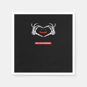 Let's Friends! Classic Skeleton Hands Heart Napkin