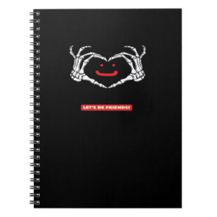 Let's Friends! Classic Skeleton Hands Heart Notebook