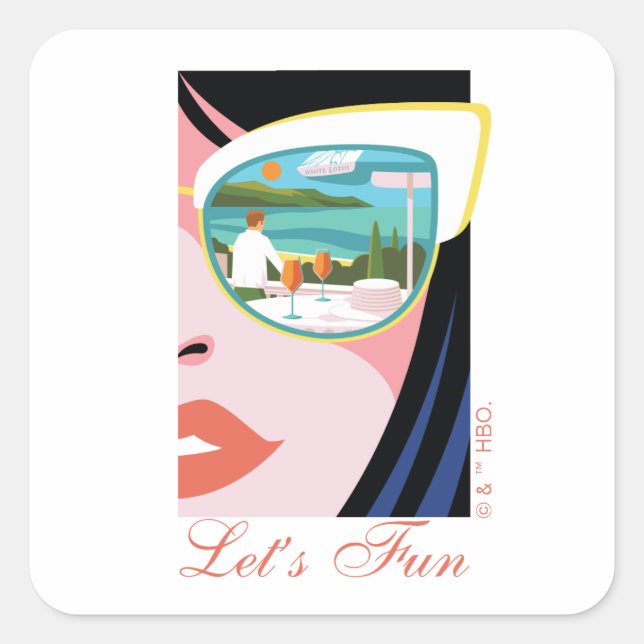 Let's Fun - The White Lotus Square Sticker (Front)