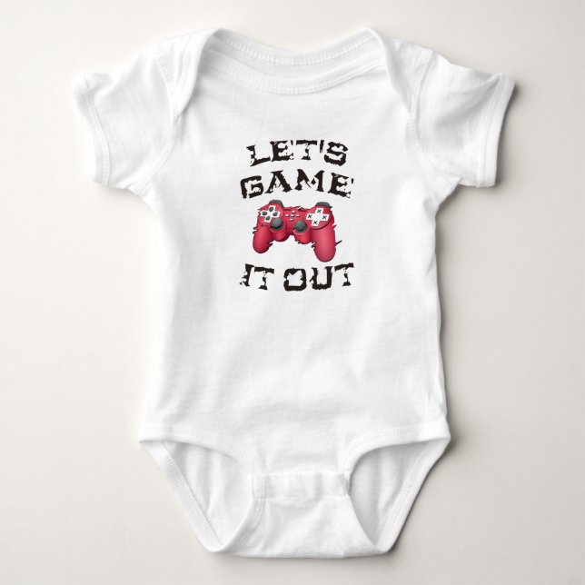 Let's game it out baby bodysuit (Front)