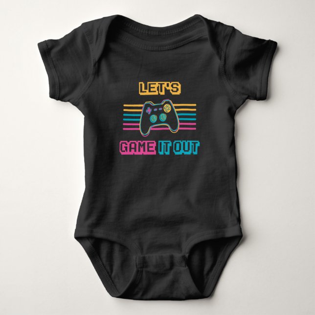 Let's game it out - Retro style Baby Bodysuit (Front)