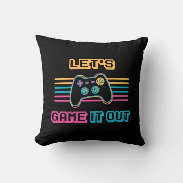 Let's game it out - Retro style Cushion (Front)